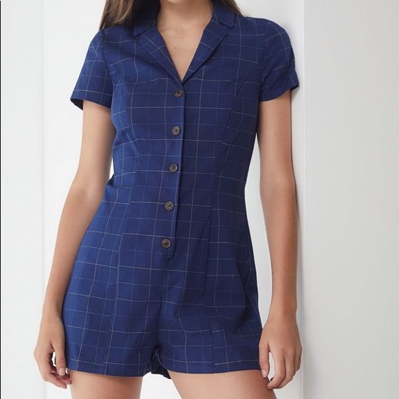 Urban Outfitters Pants - NWT Urban Outfitters Sonata Plaid Button Romper